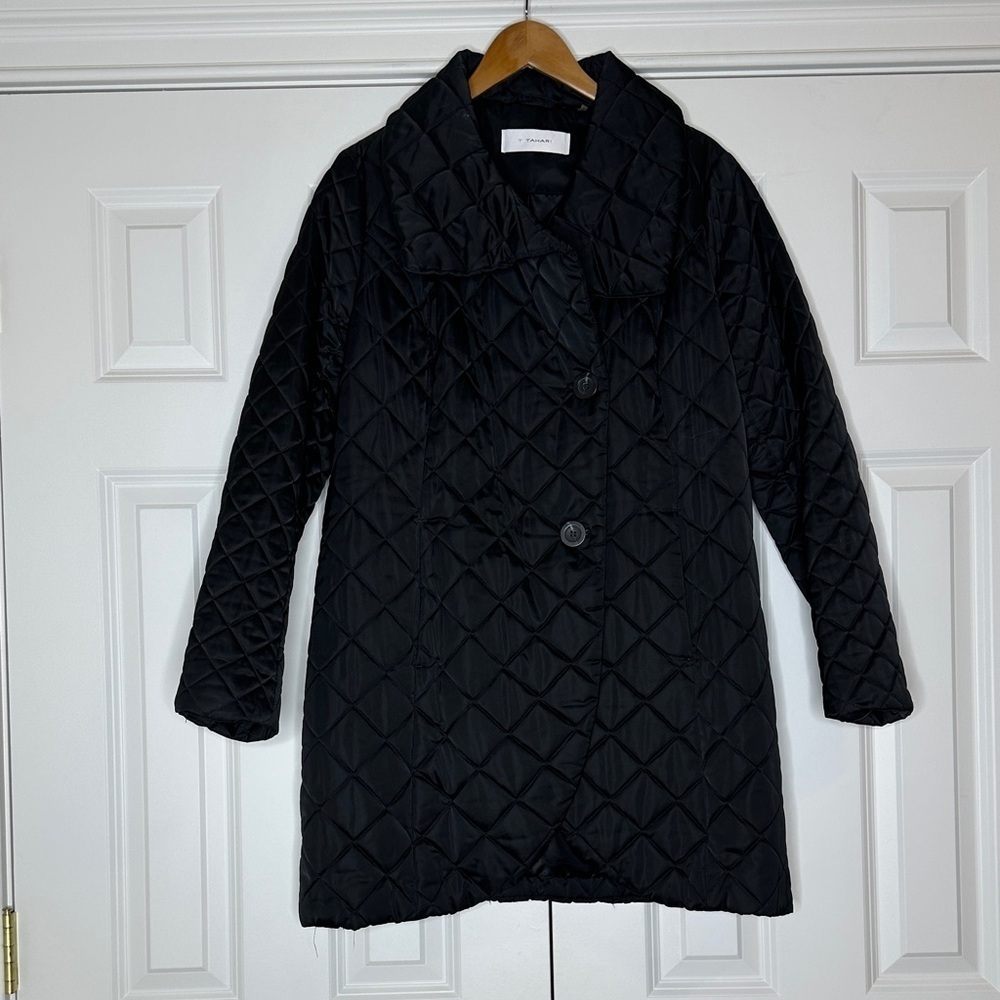 Tahari Black Quilted Jacket SzL
